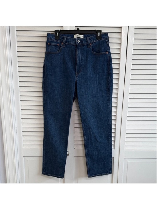 Abercrombie & Fitch Denim - Abercrombie & Fitch Ankle on Straight Jeans in Dark Blue Denim